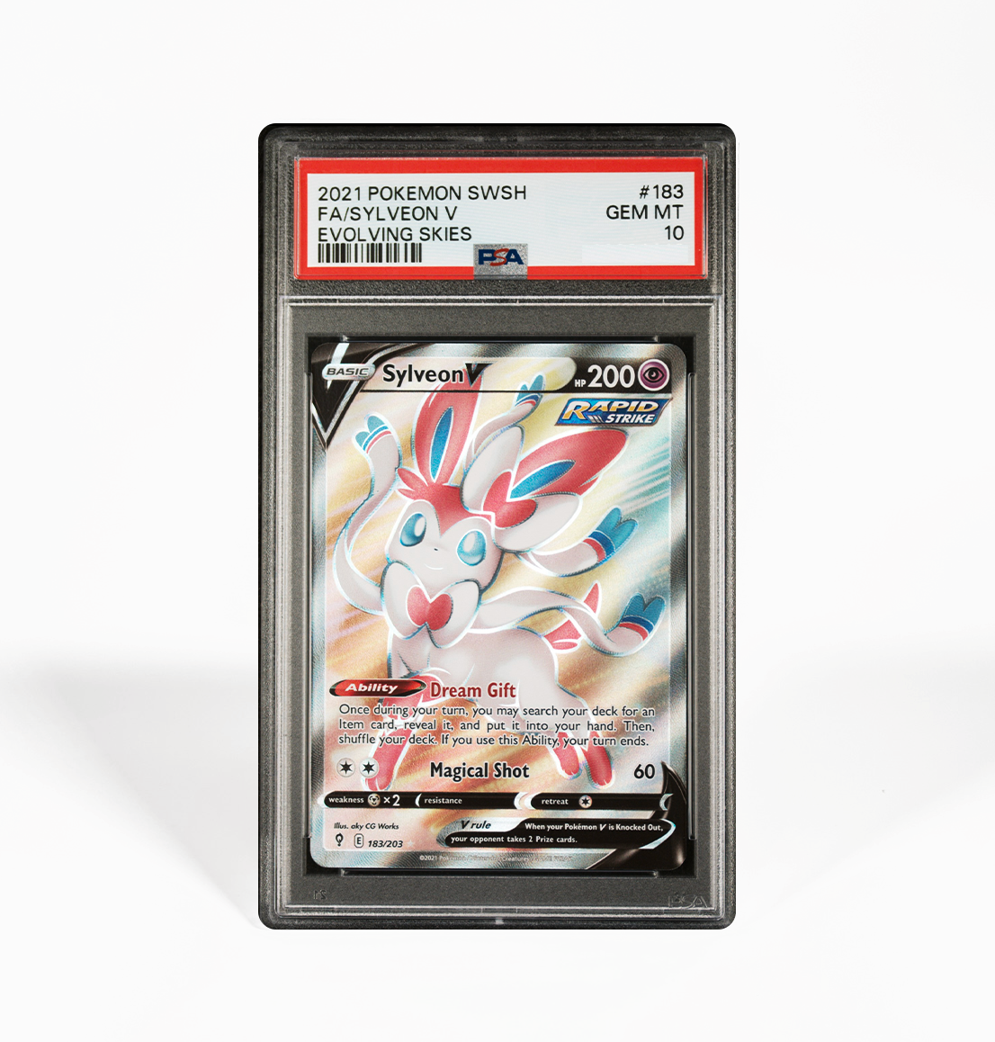 PSA 10 Sylveon V Evolving Skies #183 Pokemon card