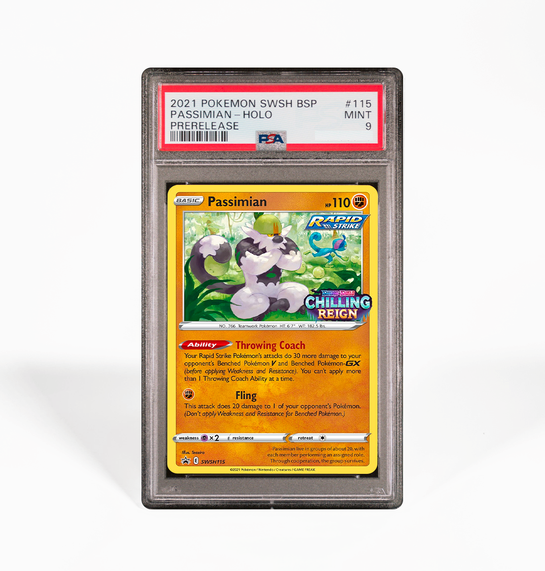 PSA 9 Passimian Holo #115 Prerelease Promo Pokemon card
