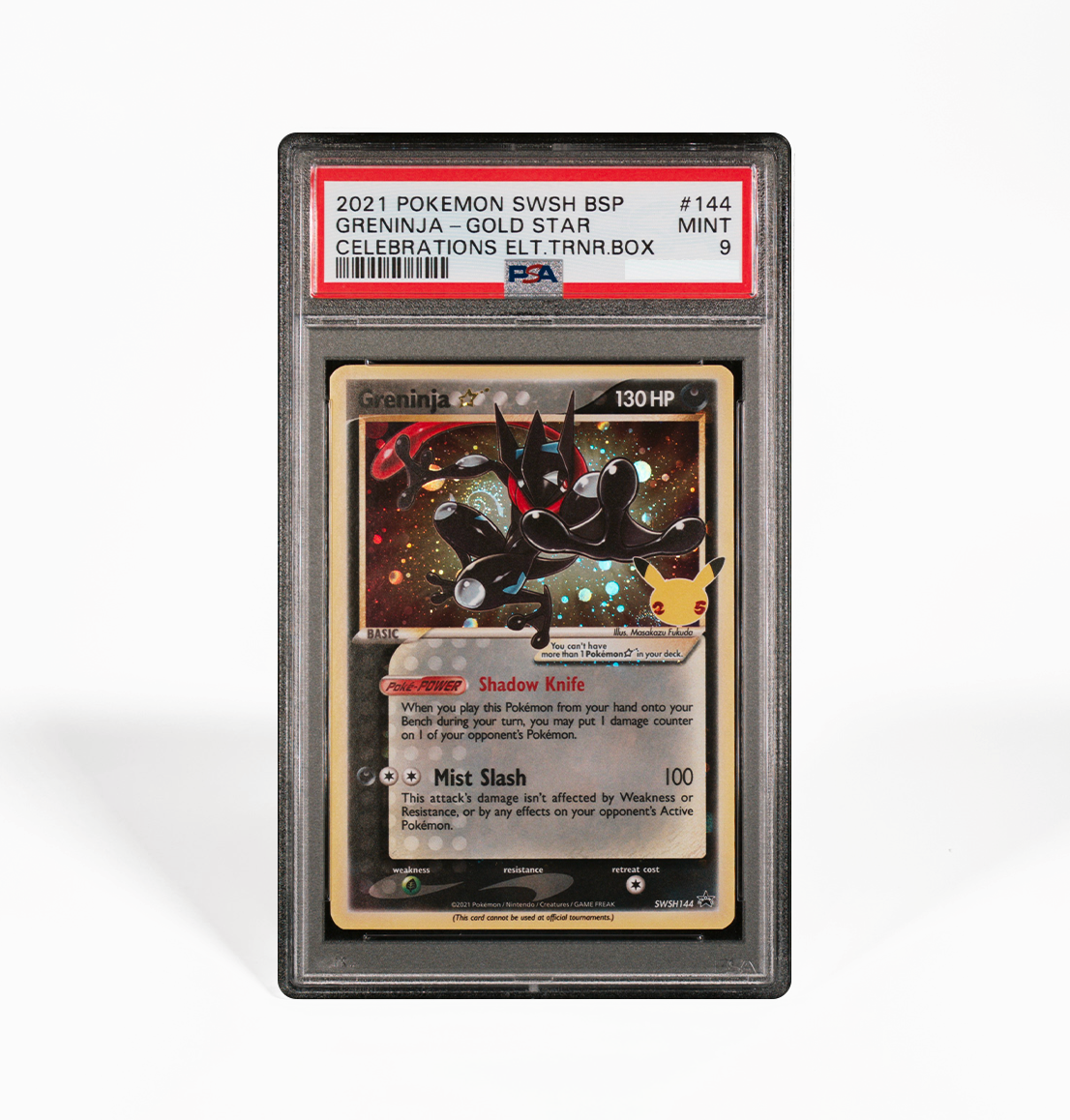 PSA 9 Greninja Gold Star SWSH #144 Pokemon card