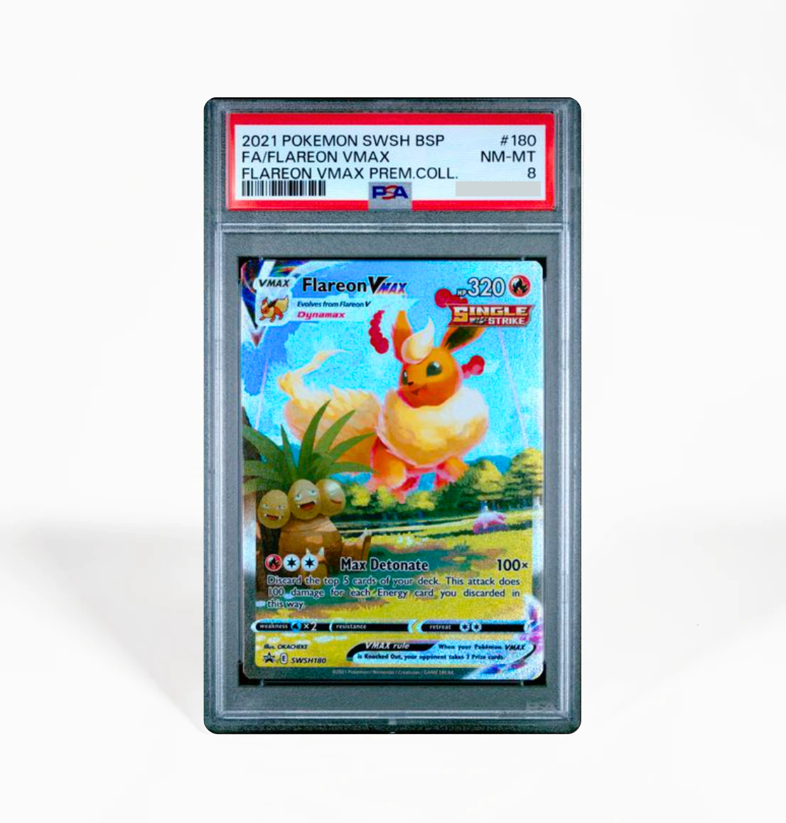pokemon promo cards price list PSA 8 Flareon VMax Promo SWSH #180 Pokemon card – GorillaTCG