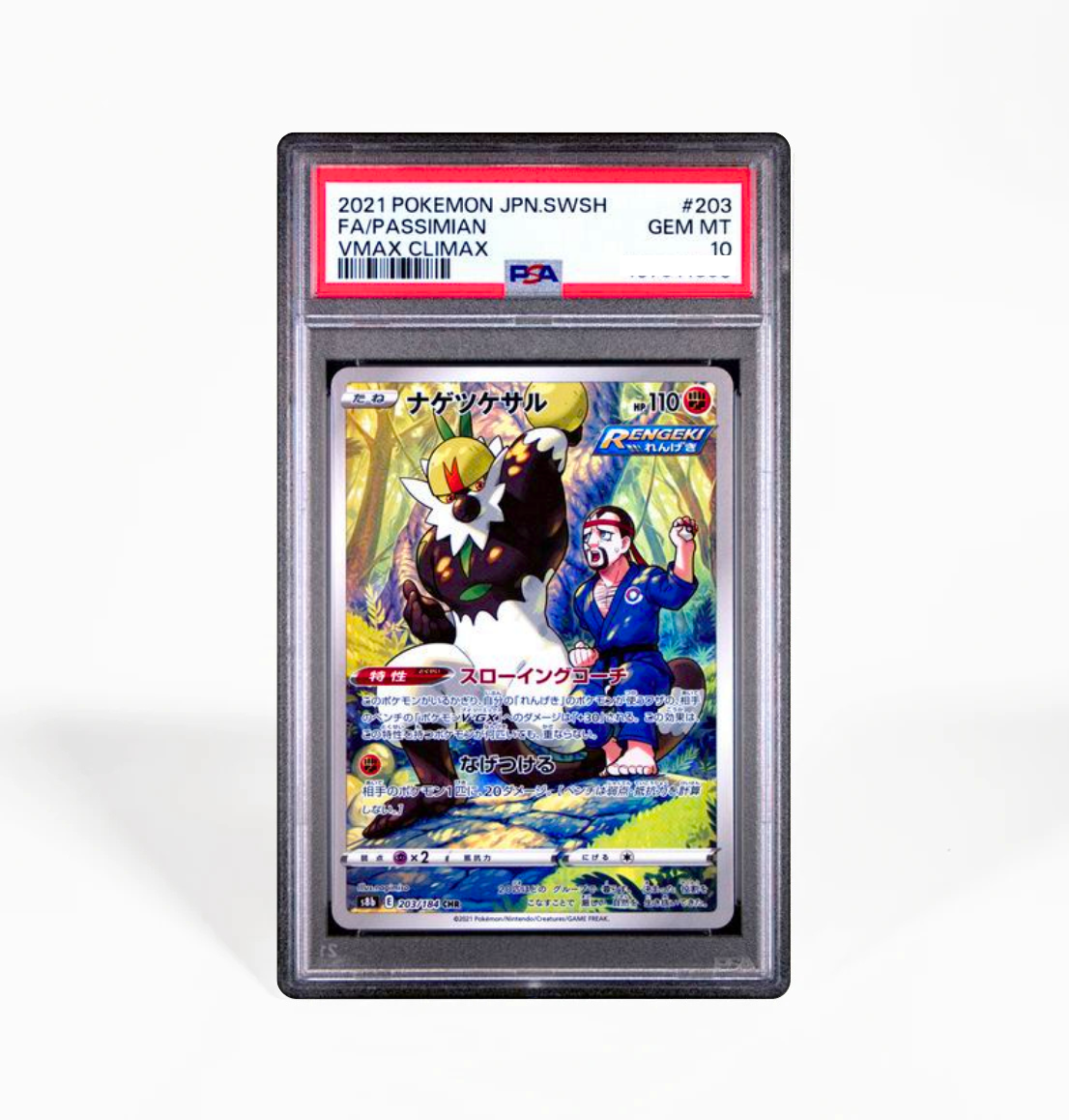 PSA 10 Passimian #203 VMax Climax S8B Japanese Pokemon card