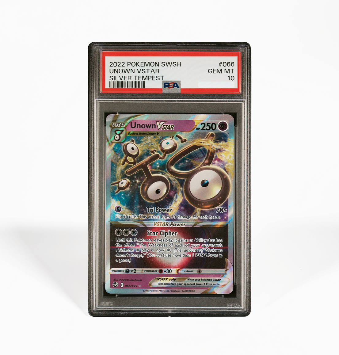 unown vstar pokemon card price PSA 10 Unown VStar #066 Silver Tempest Pokemon card