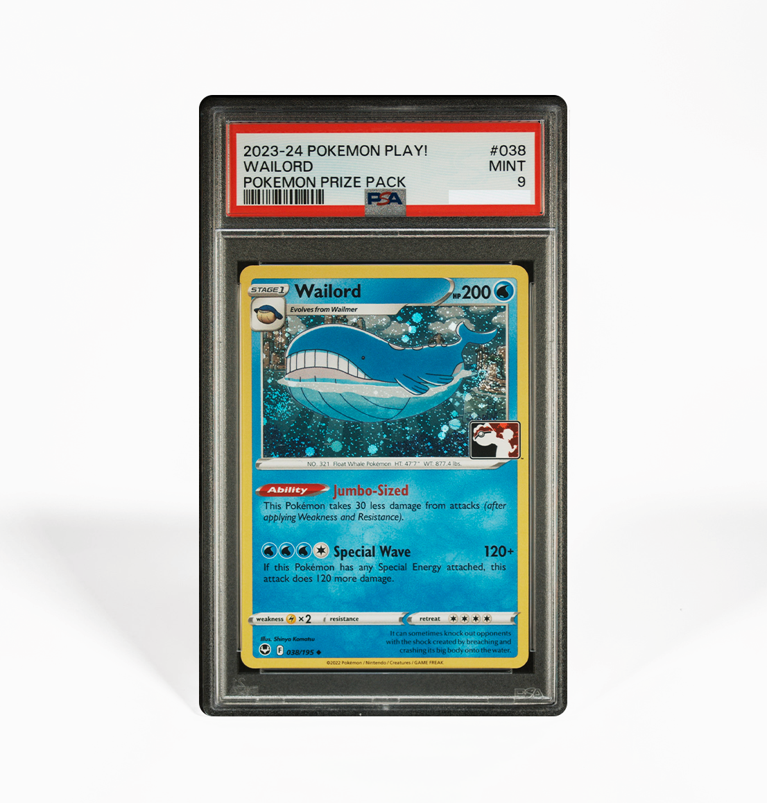 PSA 9 Wailord #038 Pokemon Play! Prize Pack Series Pokemon card