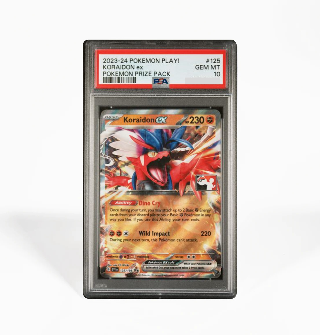 PSA 10 Koraidon ex #125 Pokemon Play! Prize Pack Series 3 Pokemon card GorillaTCG PSA 10 Koraidon ex #125 Pokemon Play! Prize Pack Series 3 Pokemon card GorillaTCG