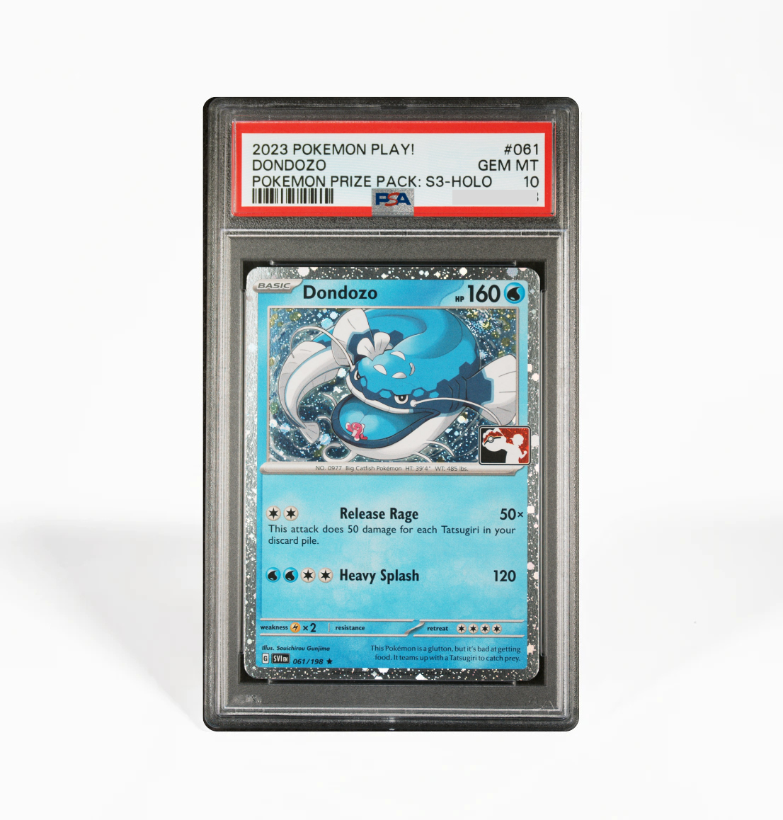 PSA 10 Dondozo #061 Pokemon Play! Prize Pack Series 3 Pokemon card GorillaTCG PSA 10 Dondozo #061 Pokemon Play! Prize Pack Series 3 Pokemon card GorillaTCG