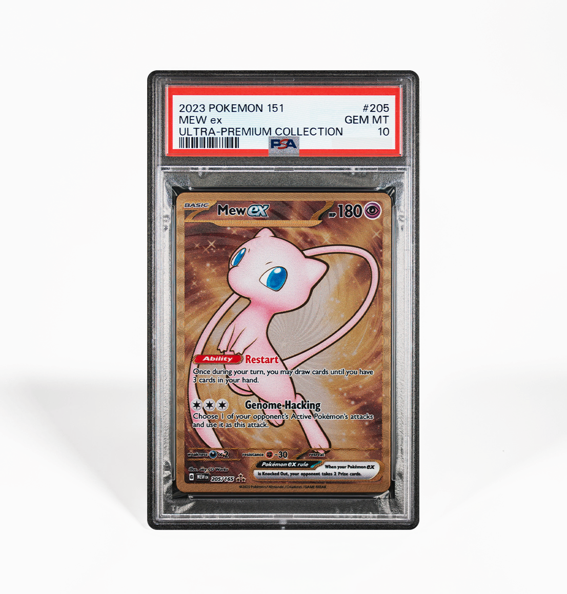 PSA 10 Mew ex #205 Ultra Premium collection metal Pokemon 151 card GorillaTCG PSA 10 Mew ex #205 Ultra Premium collection metal Pokemon 151 card GorillaTCG