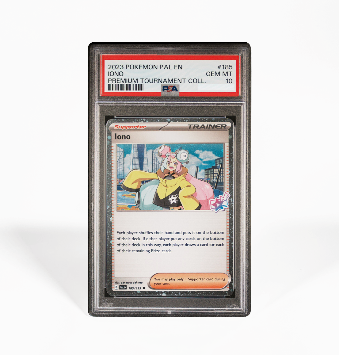 PSA 10 Iono Paldea Evolved Premium Tournament collection #185 Pokemon GorillaTCG PSA 10 Iono Paldea Evolved Premium Tournament collection #185 Pokemon GorillaTCG