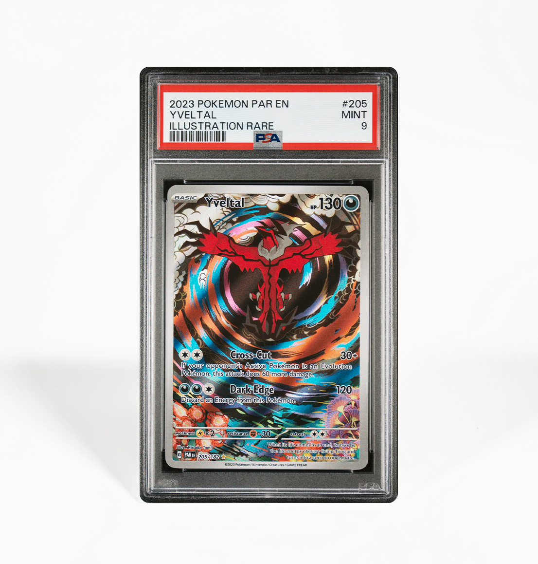 PSA 9 Yveltal #205 Paradox Rift Pokemon card