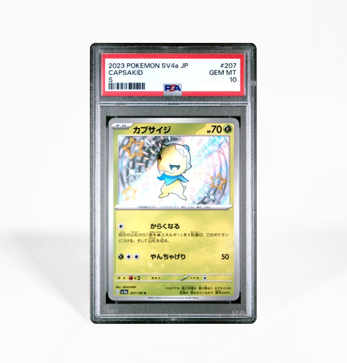 PSA 10 Capsakid SV4a #207 Shiny Treasure ex Pokemon card