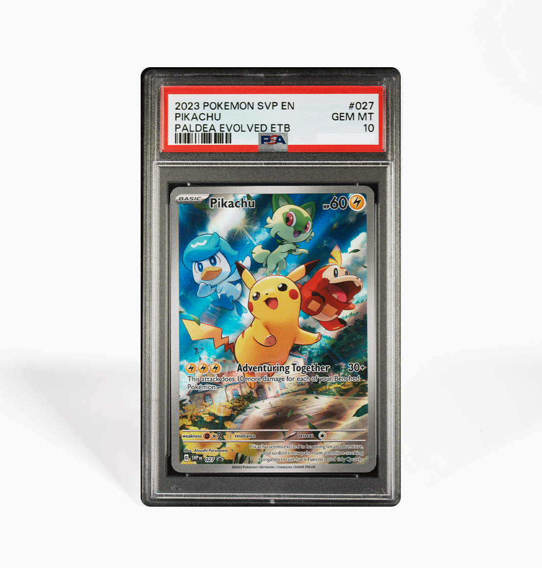 PSA 10 Pikachu SVP #027 Paldea Evolved ETB Pokemon card PSA 10 Pikachu SVP #027 Paldea Evolved ETB Pokemon card