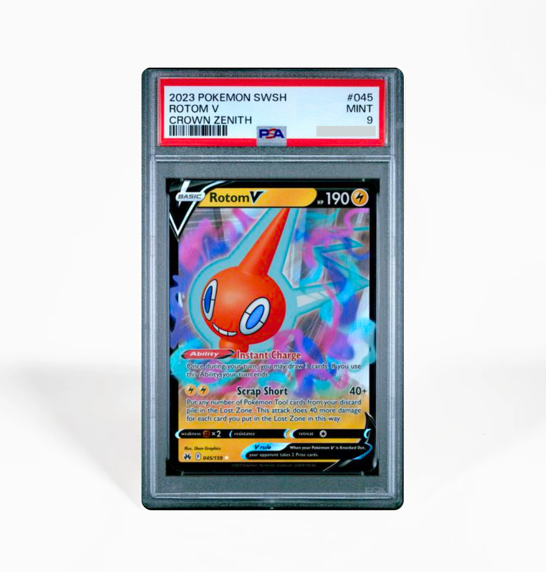 PSA 9 Rotom V Crown Zenith #045 Pokemon card