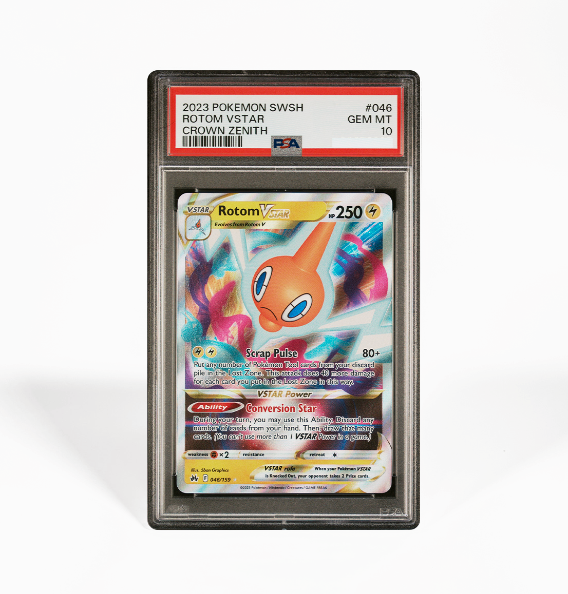 送料無料 お Crown VStar Rotom 10 PSA Zenith GorillaTCG – card Pokemon #046 ポケモンカードゲーム