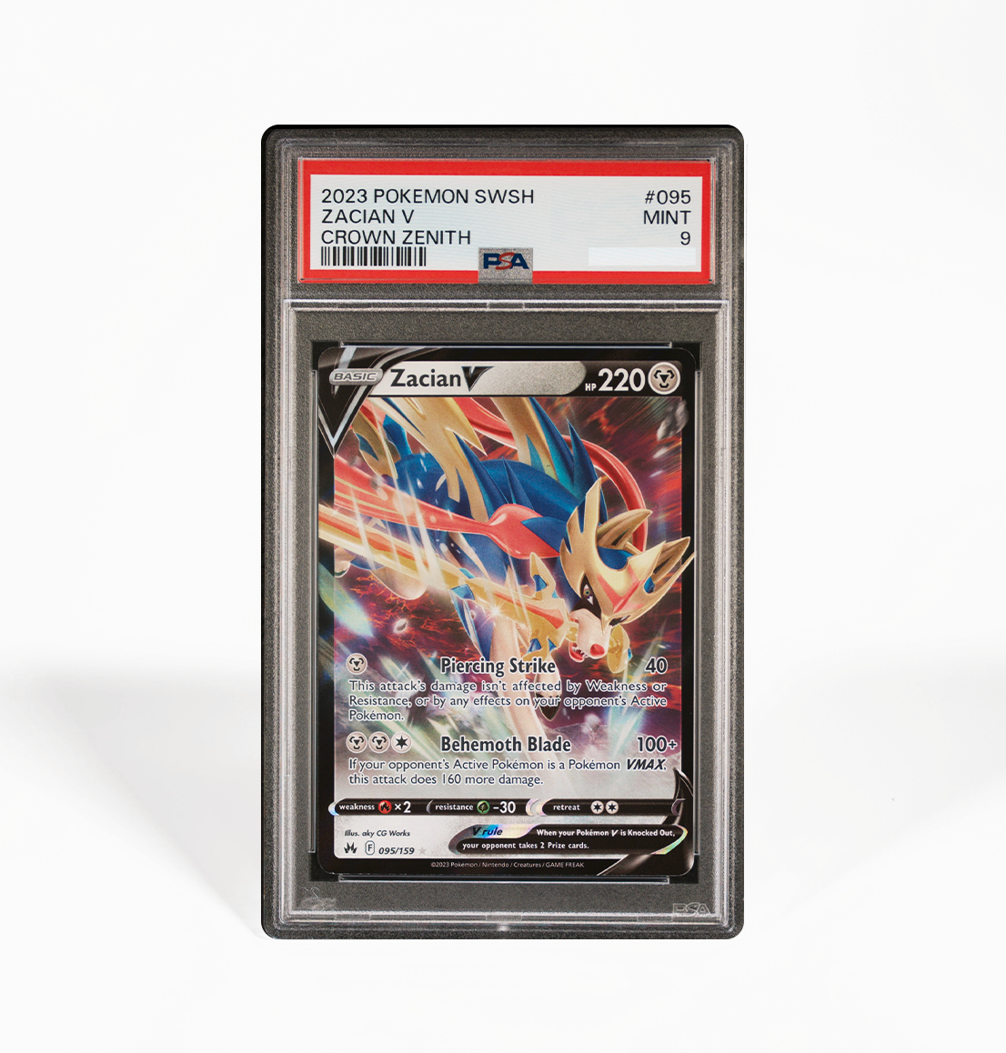 zacian v pokemon card PSA 9 Zacian V #095 Crown Zenith Pokemon card – GorillaTCG