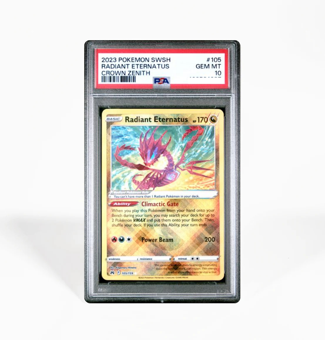 radiant eternatus pokemon card PSA 10 Radiant Eternatus Crown Zenith #105 Pokemon card
