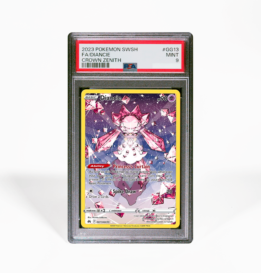 PSA 9 Diancie Crown Zenith #GG13 Pokemon card