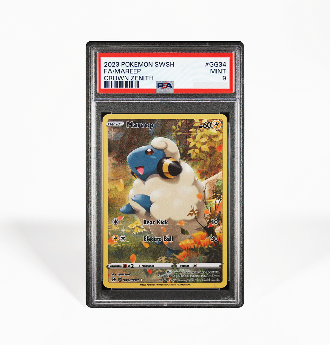 PSA 9 Mareep #GG34 Crown Zenith Pokemon card