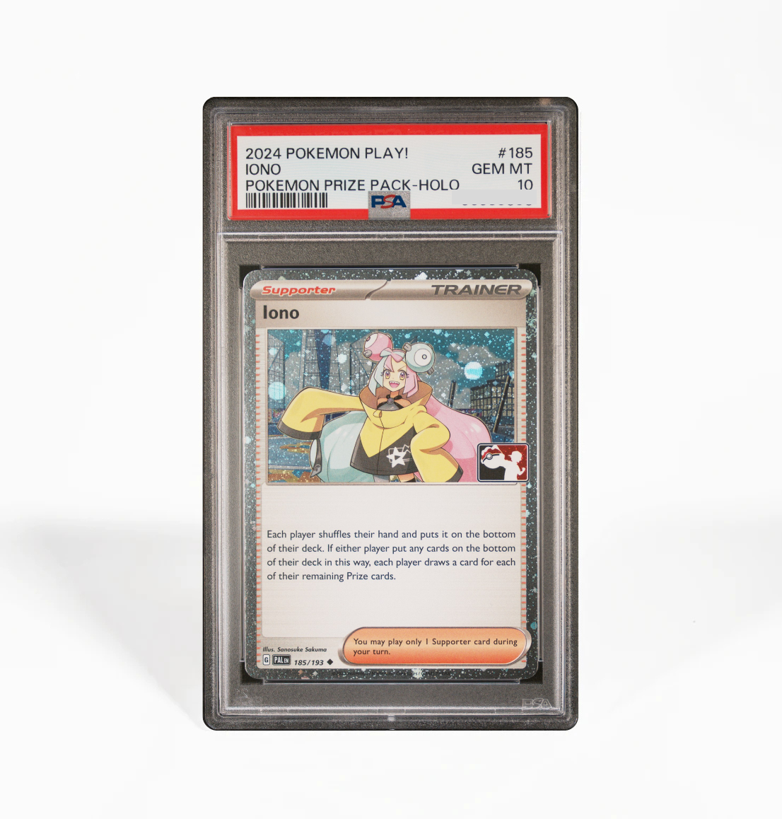 pokemon card lono PSA 10 Iono #185 Pokemon Play! Prize Pack Series Pokemon card – GorillaTCG