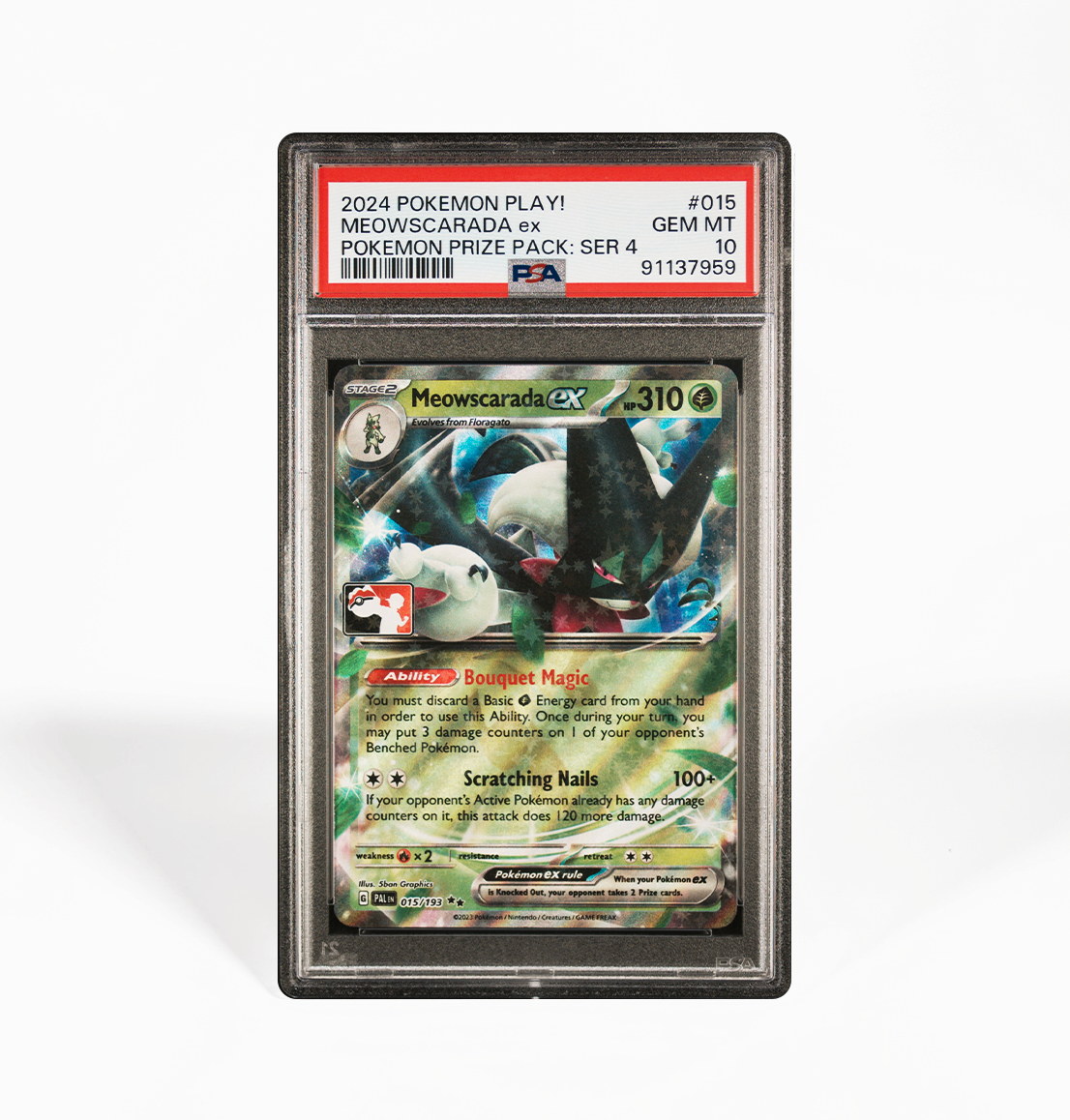 meowscarada ex pokemon card PSA 10 Meowscarada ex #015 Pokemon Play! Prize Pack Series 4 Pokemon c – GorillaTCG