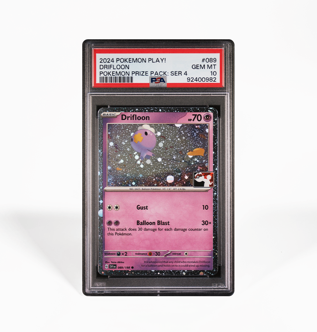 pokemon card drifloon PSA 10 Drifloon #089 Pokemon Play! Prize Pack Series 4 Pokemon card