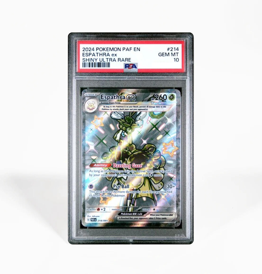 PSA 10 Espathra ex Paldean Fates #214 Pokemon card GorillaTCG PSA 10 Espathra ex Paldean Fates #214 Pokemon card GorillaTCG