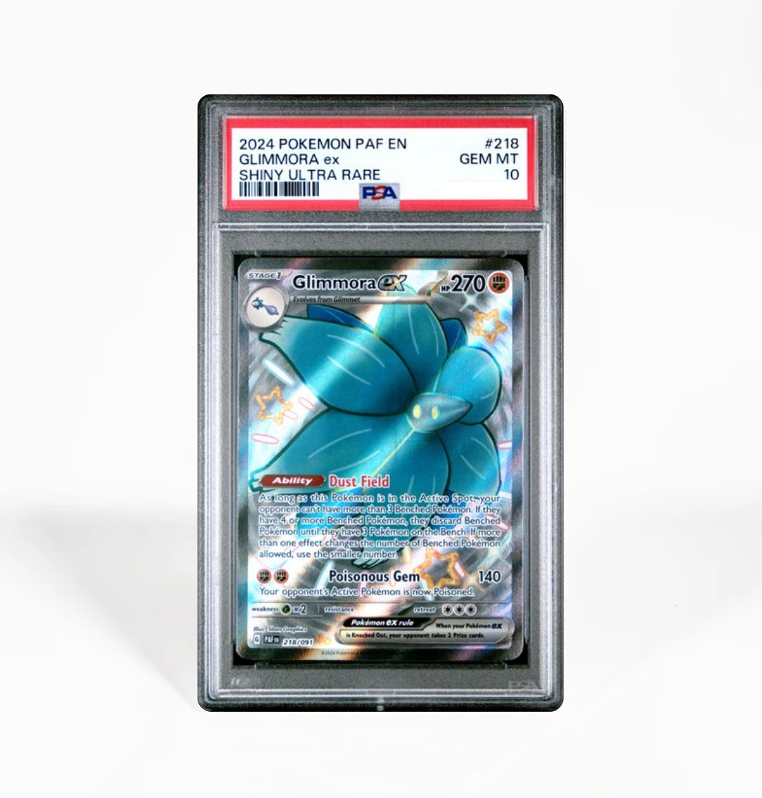 PSA 10 Glimmora ex Paldean Fates #218 Pokemon card GorillaTCG PSA 10 Glimmora ex Paldean Fates #218 Pokemon card GorillaTCG