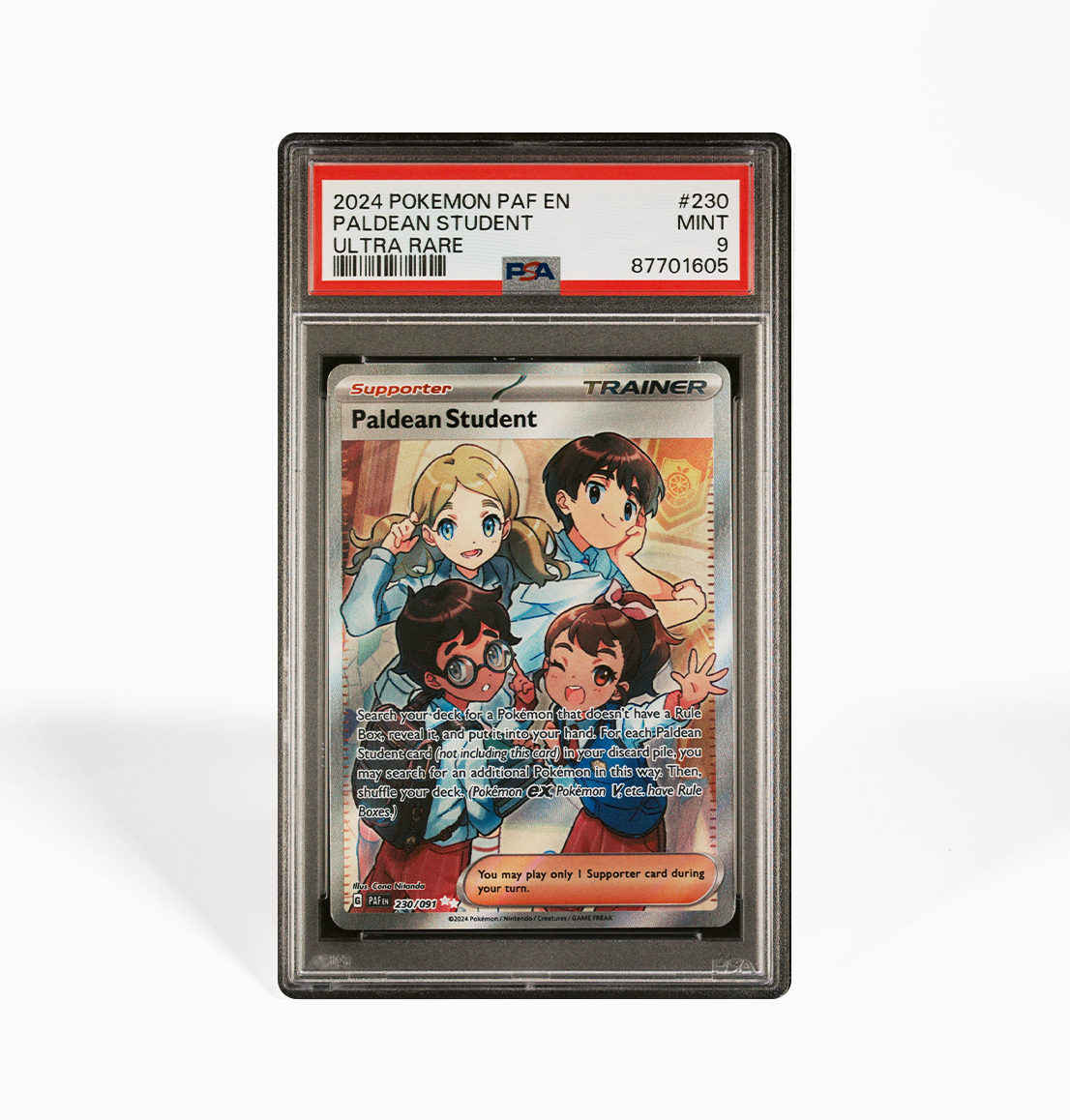 PSA 9 Paldean Student Paldean Fates #230 Pokemon card GorillaTCG PSA 9 Paldean Student Paldean Fates #230 Pokemon card GorillaTCG