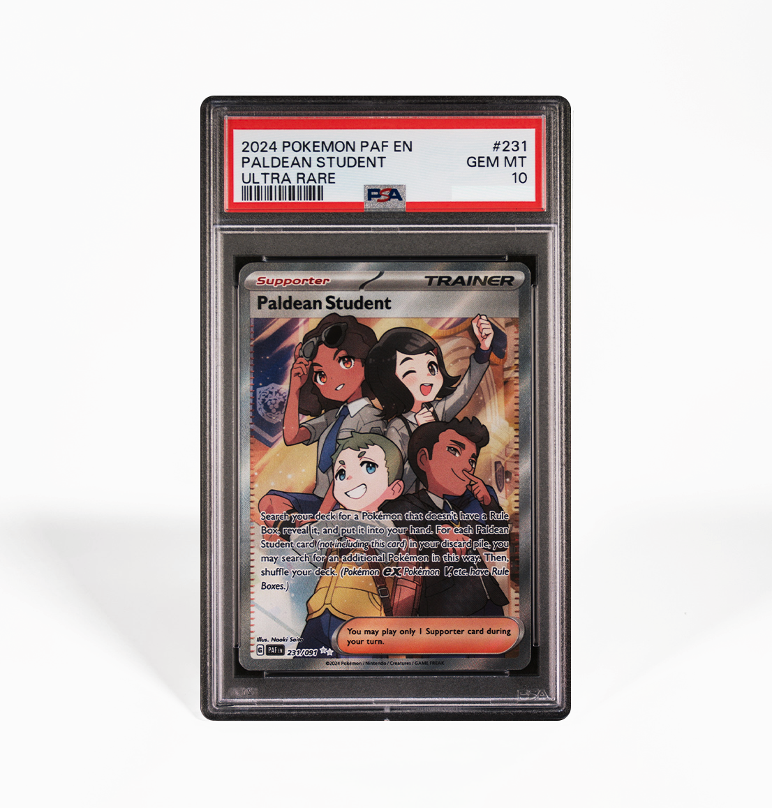PSA 10 Paldean Student Paldean Fates #231 Pokemon card GorillaTCG PSA 10 Paldean Student Paldean Fates #231 Pokemon card GorillaTCG