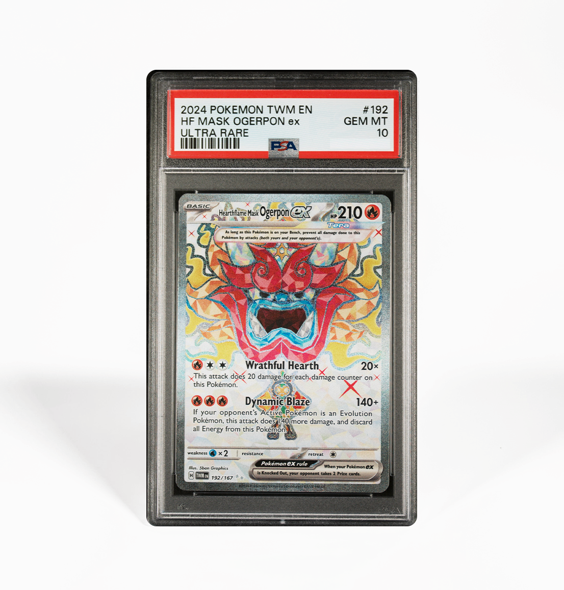 PSA 10 Hearthflame Mask Ogerpon ex Twilight Masquerade #192 Pokemon card