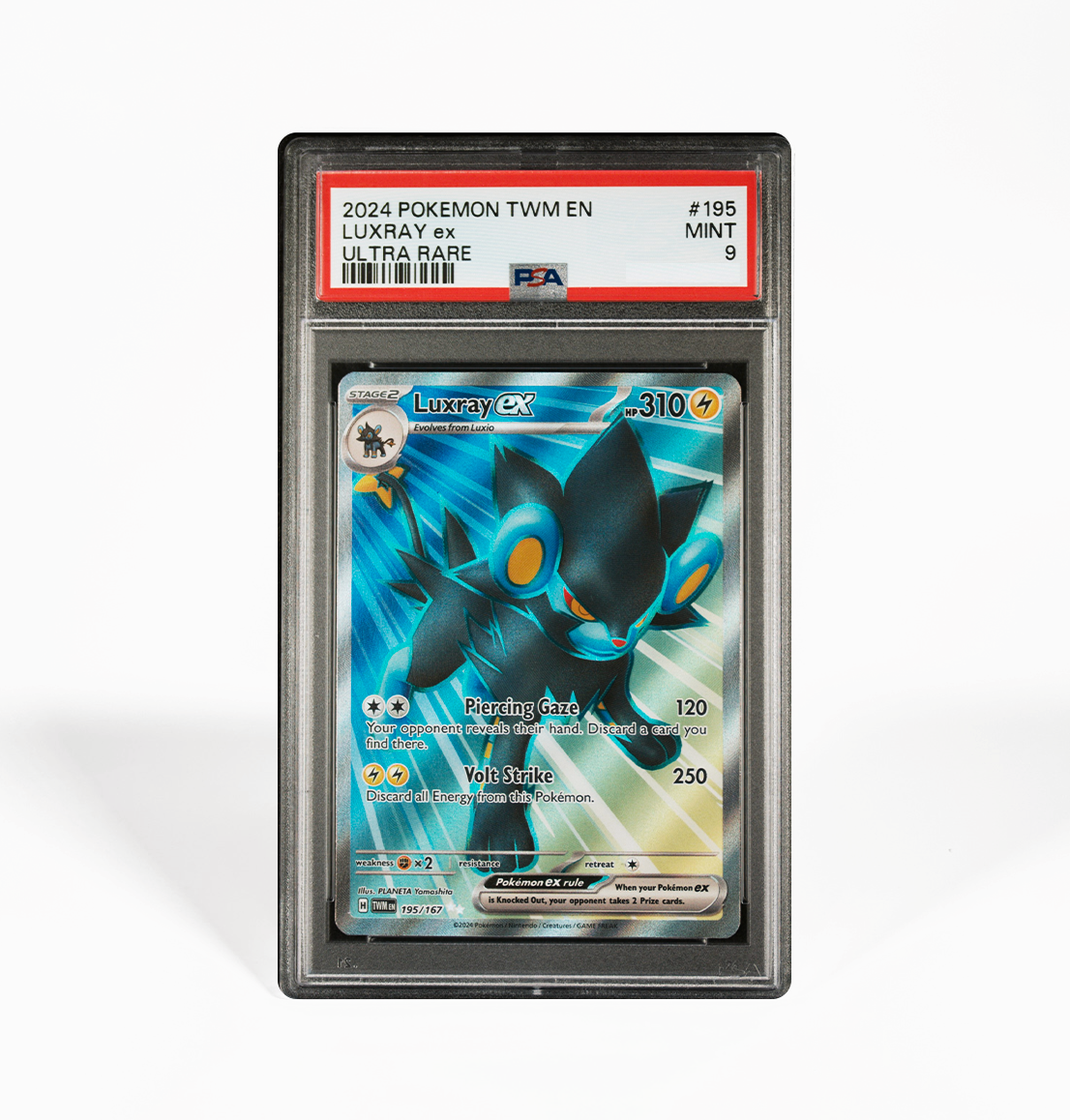 PSA 9 Luxray ex Twilight Masquerade #195 Pokemon card