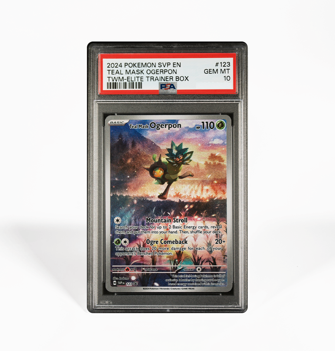 PSA 10 Teal Mask Ogerpon SVP #123 Pokemon card GorillaTCG PSA 10 Teal Mask Ogerpon SVP #123 Pokemon card GorillaTCG