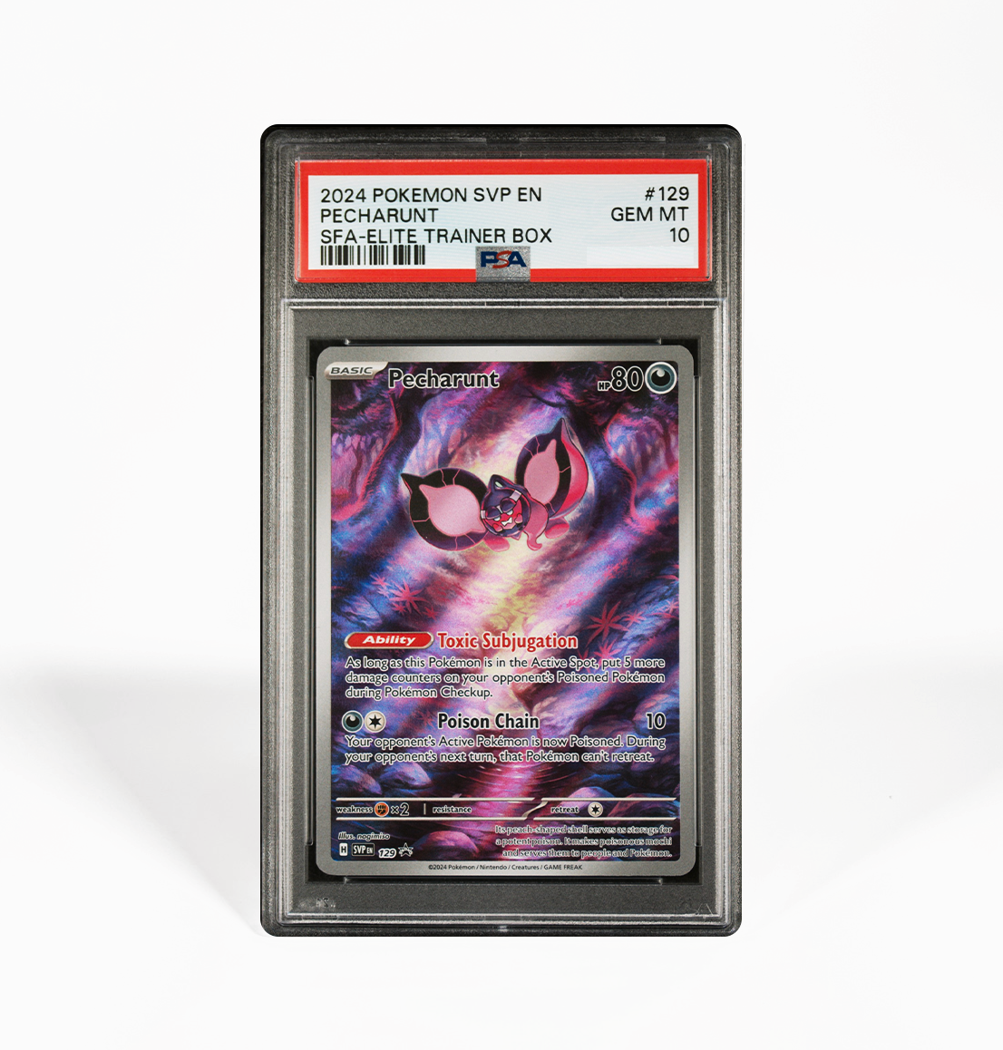 PSA 10 Pecharunt SVP #129 Pokemon card GorillaTCG PSA 10 Pecharunt SVP #129 Pokemon card GorillaTCG