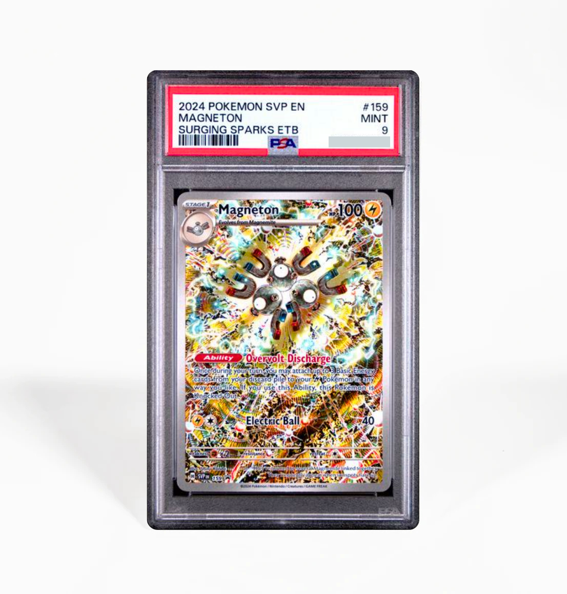 PSA 9 Magneton SVP #159 Black Star Promo Surging Sparks ETB Pokemon card