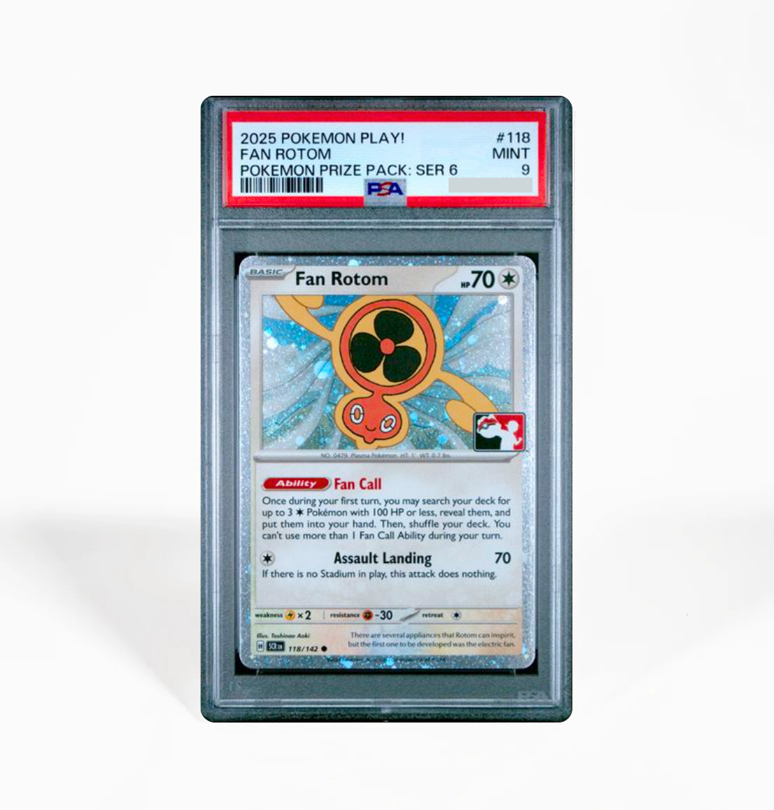 PSA 9 Fan Rotom #118 Pokemon Play! Prize Pack Series 6 Pokemon card