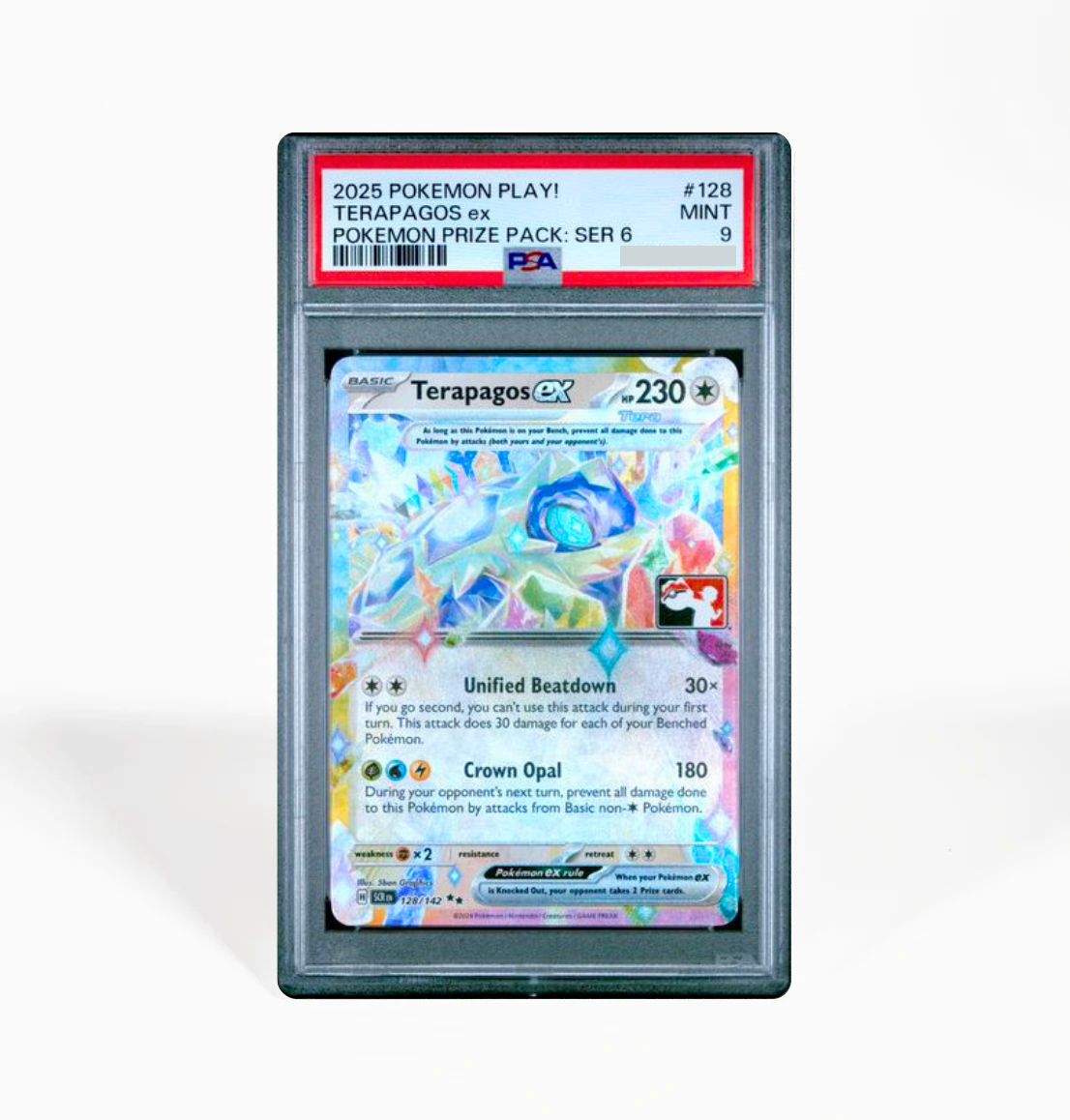 PSA 9 Terapagos ex #128 Pokemon Play! Prize Pack Series 6 Pokemon card