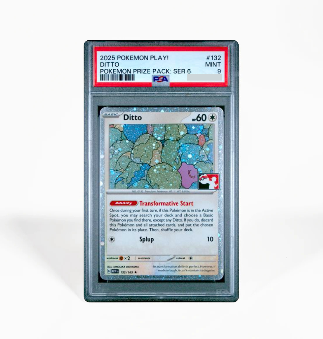 PSA 9 Ditto #132 Pokemon Play! Prize Pack Series 6 Pokemon card
