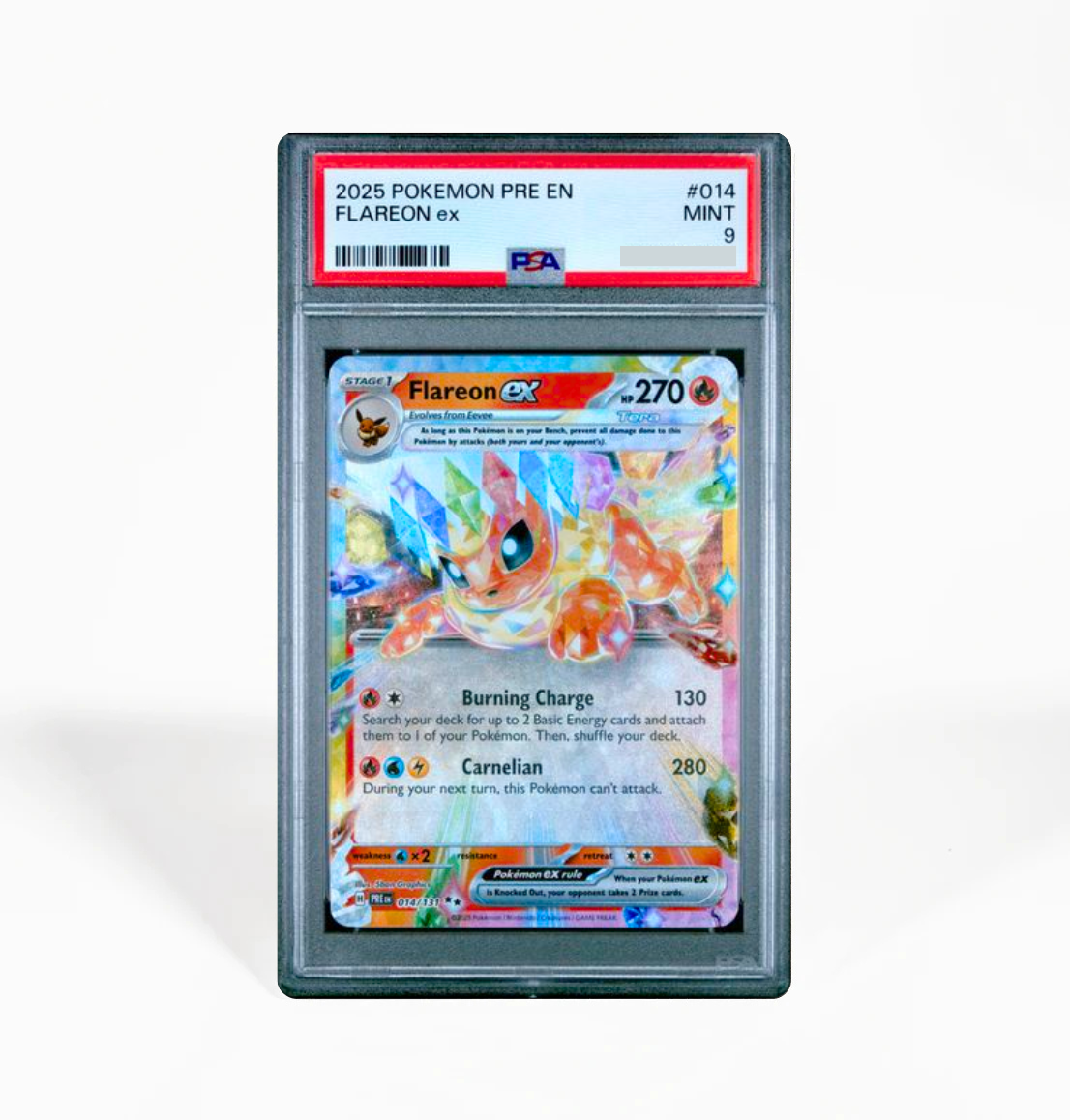PSA 9 Flareon ex Prismatic Evolutions #014 Pokemon card – GorillaTCG PSA 9 Flareon ex Prismatic Evolutions #014 Pokemon card – GorillaTCG