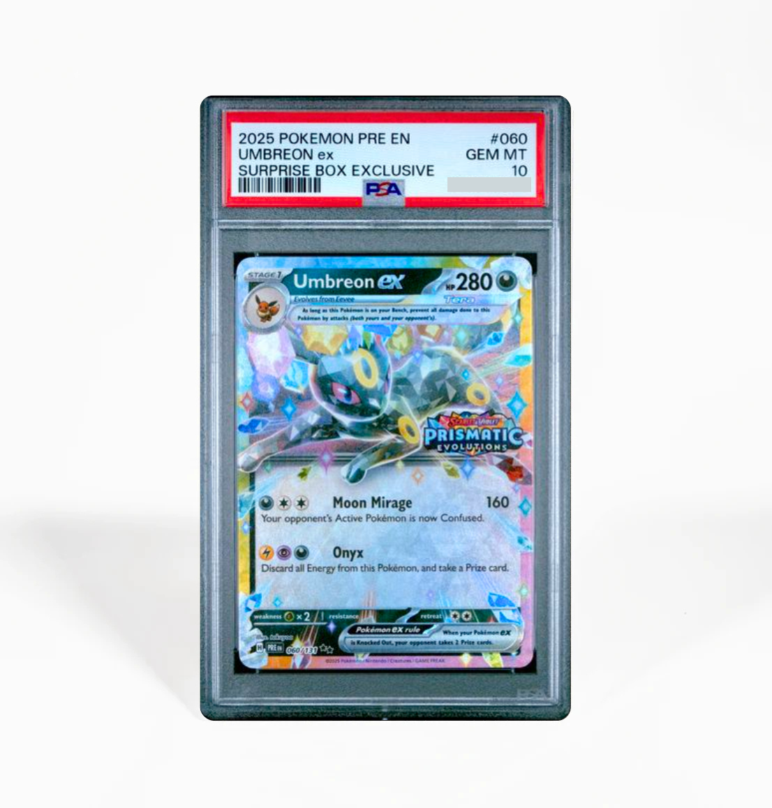 PSA 10 Umbreon ex Surprise Box Prismatic Evolutions #060 Pokemon card