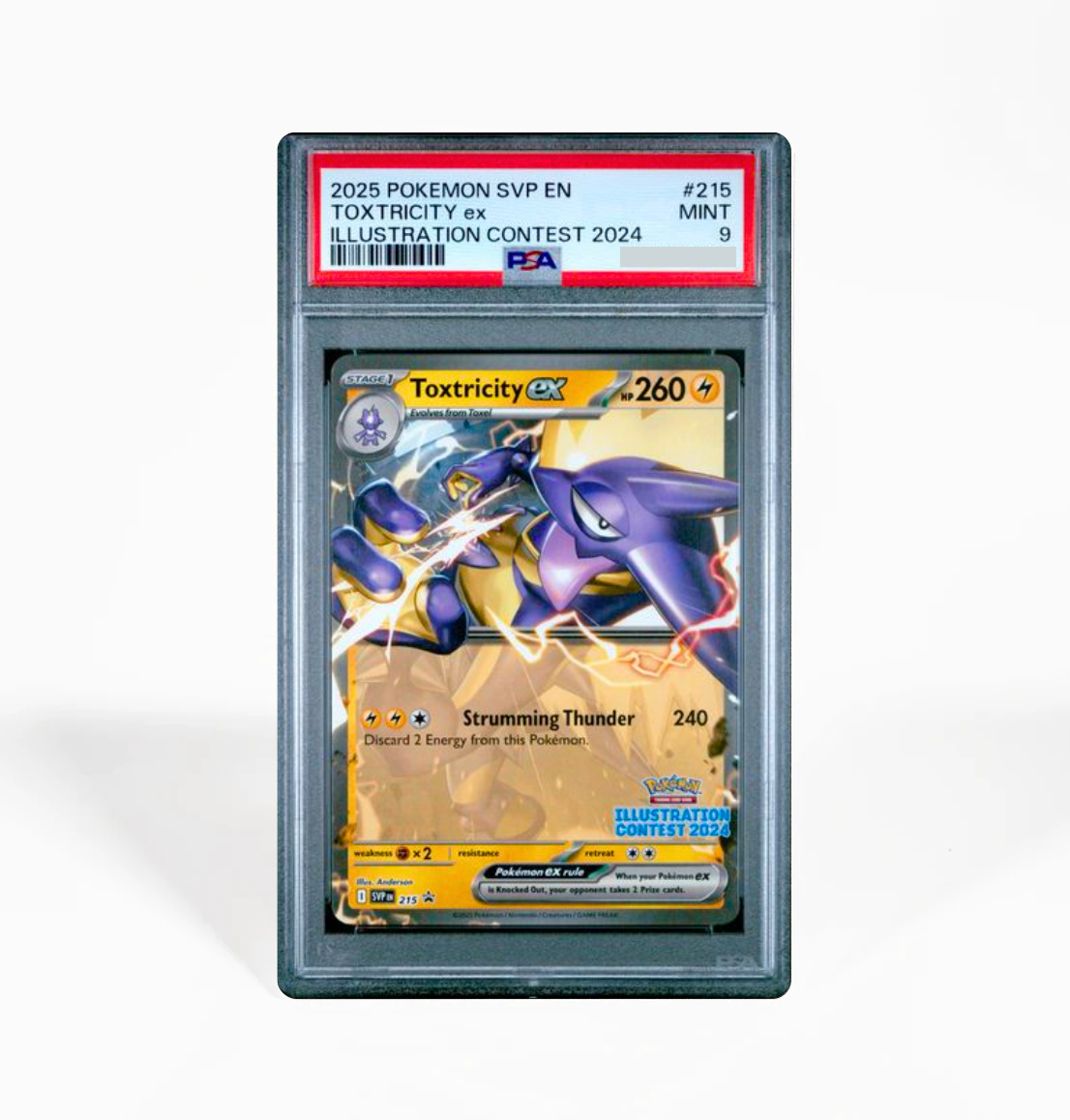 PSA 9 Toxtricity SVP #215 Illustration Contest 2024 Pokemon card