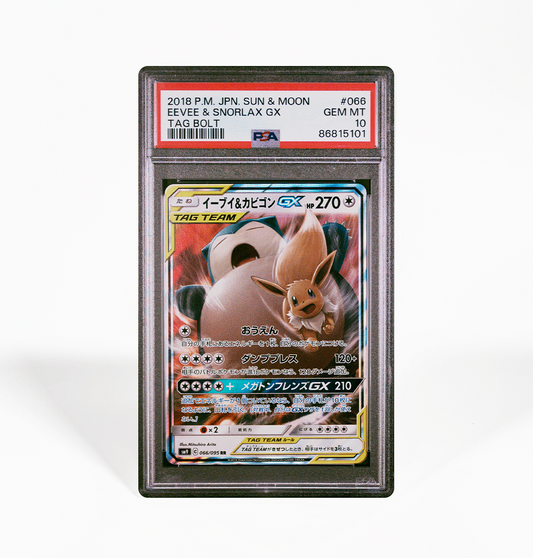 PSA 10 Eevee & Snorlax #066 Tag Bolt SM9 Japanese Pokemon card