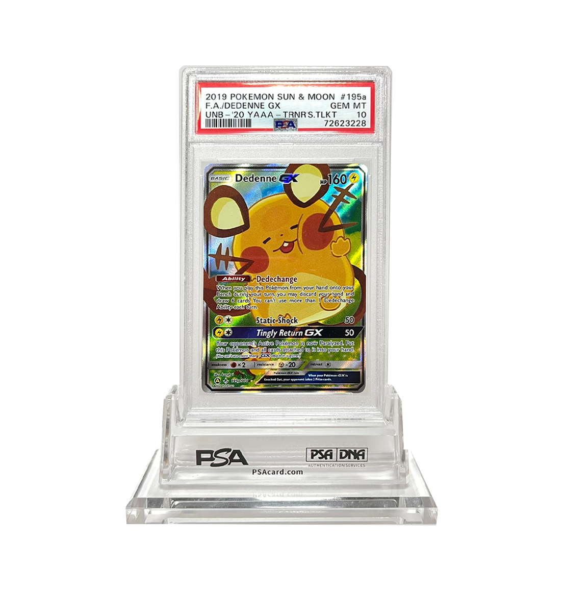 PSA 10 Dedenne Sun & Moon 195a Pokemon card