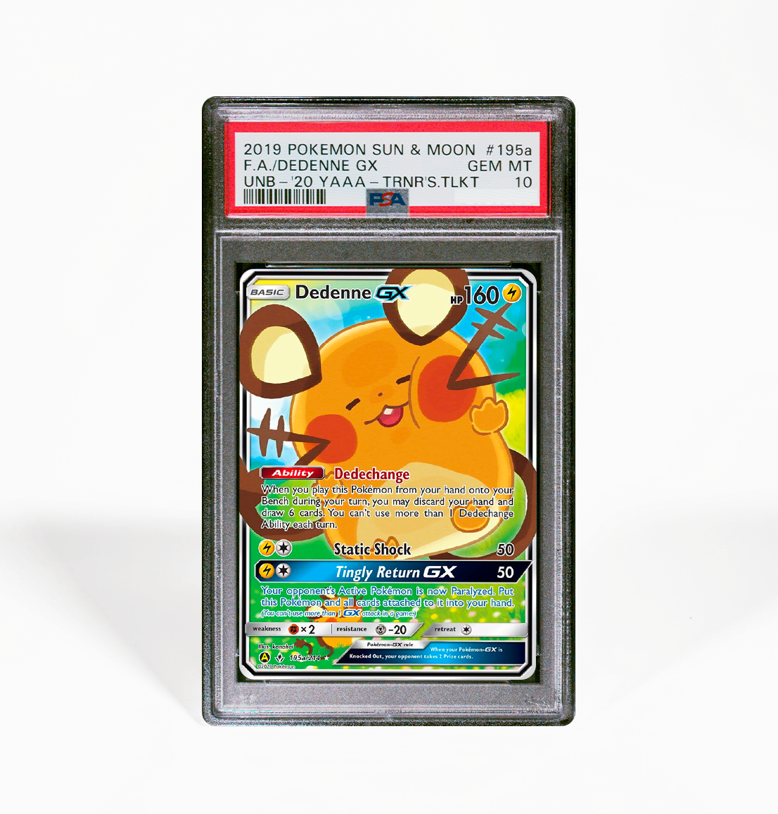 PSA 10 Dedenne Sun & Moon 195a Pokemon card