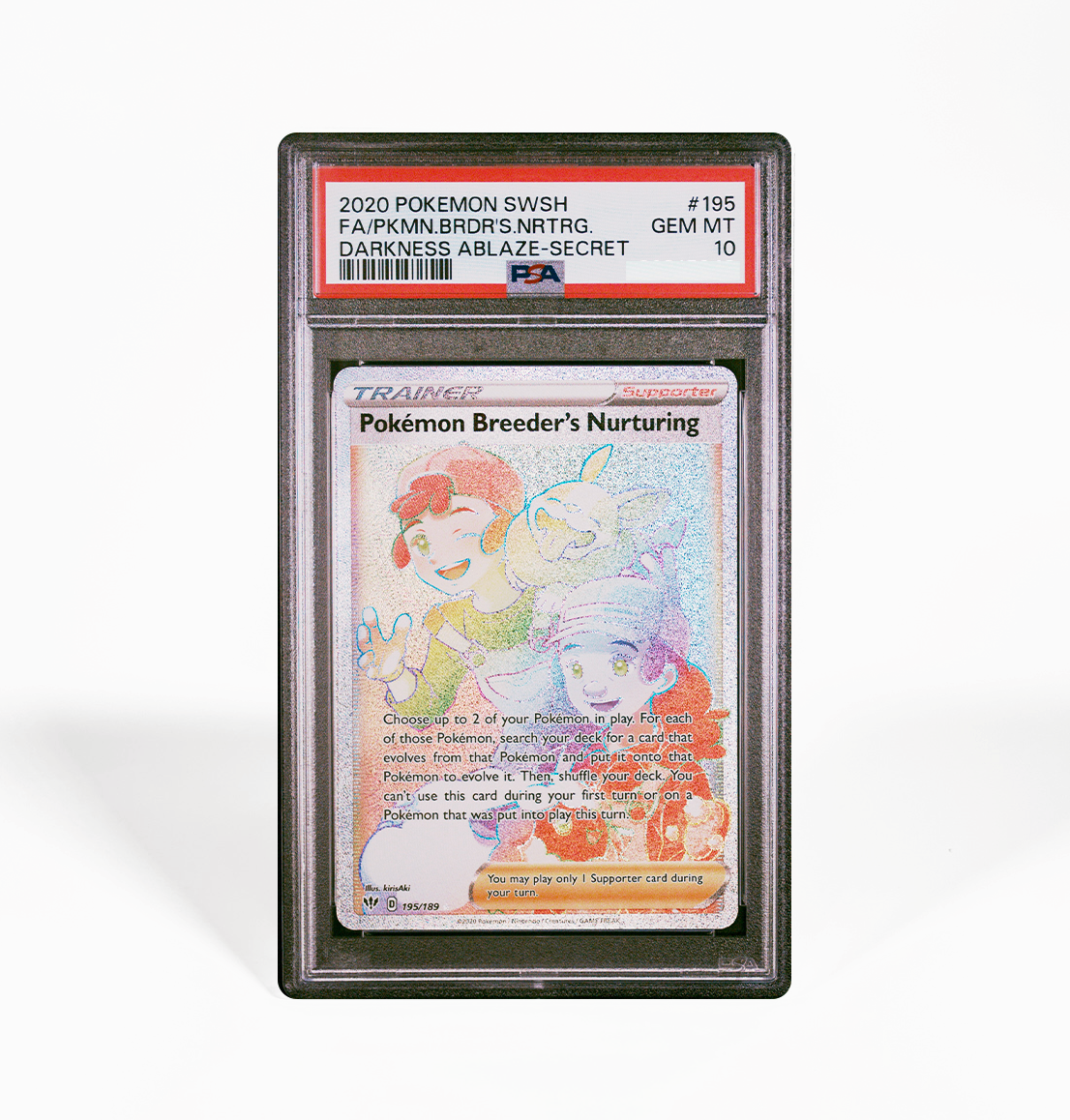 PSA 10 Pokemon Breeder's Nurturing #195 Darkness Ablaze Pokemon card