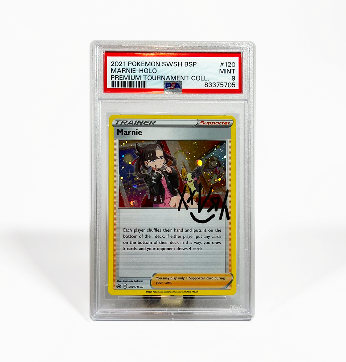 PSA 9 Graded Marnie SWSH #120 Pokemon card