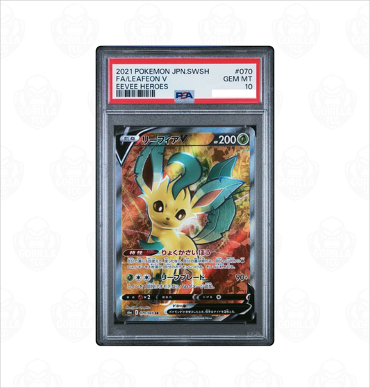 PSA 10 Leafeon V #070 s6a Eevee Heroes Japanese Pokemon card