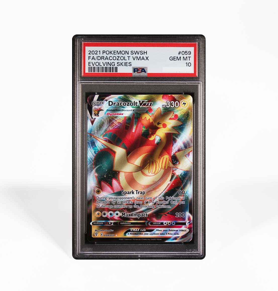 Pokemon Card 059 PSA 10 Dracozolt VMax Evolving Skies #059 Pokemon card – GorillaTCG