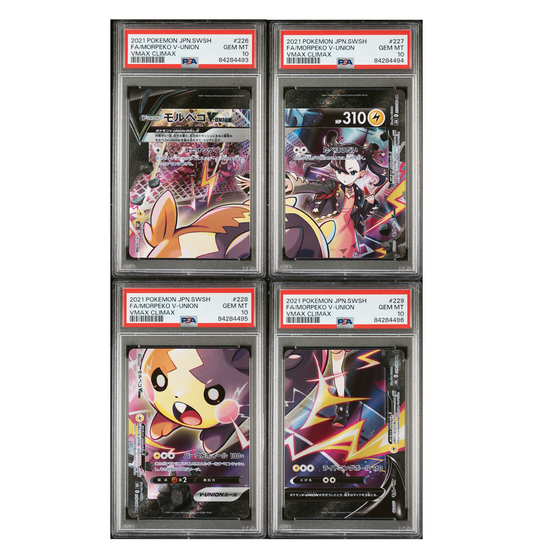 PSA 10 Morpeko V-Union 4 cards set VMAX Climax s8b 226, 227, 228, 229 Pokemon cards