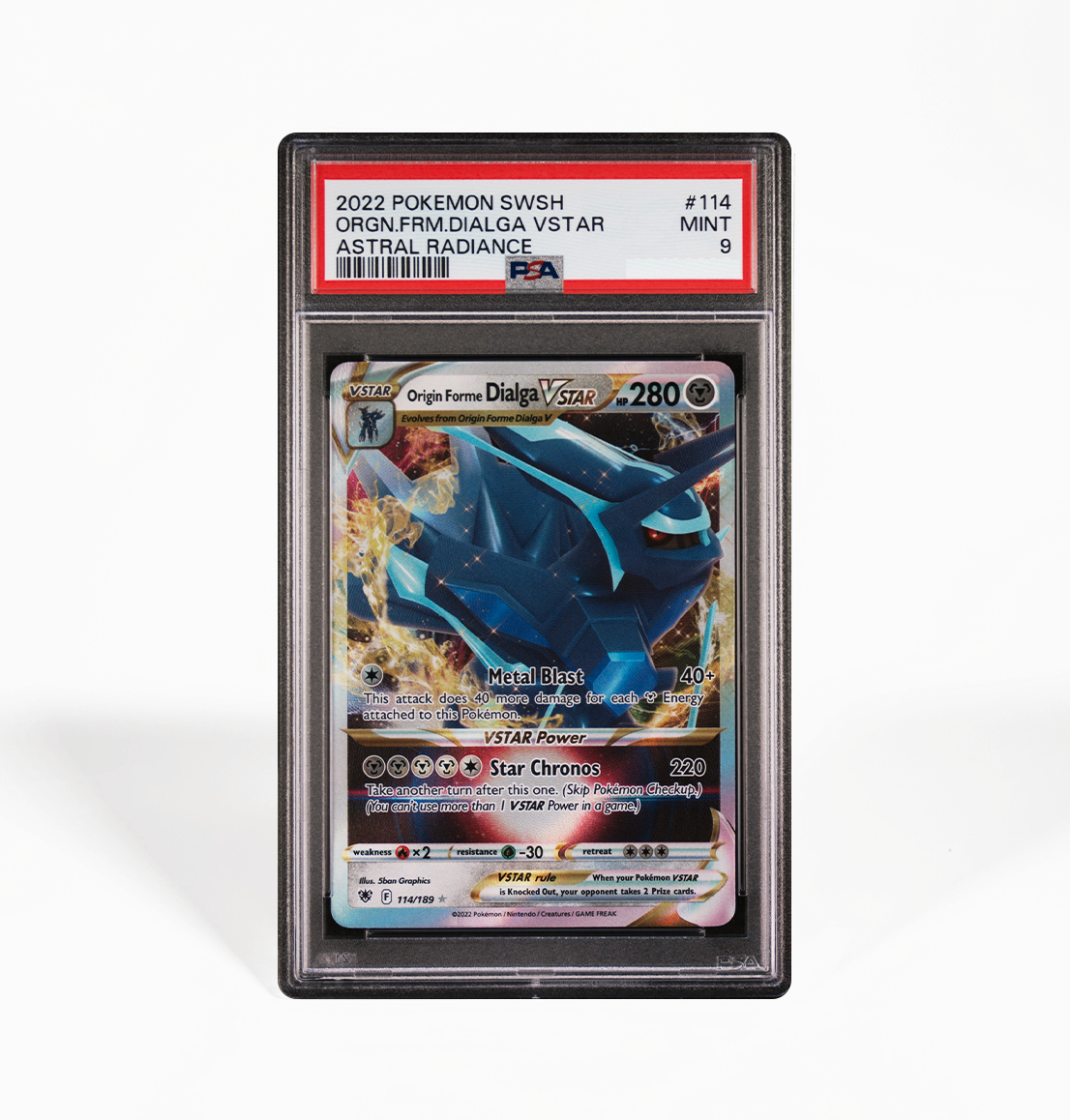 PSA 9 Dialga VStar Astral Radiance #114 Pokemon card