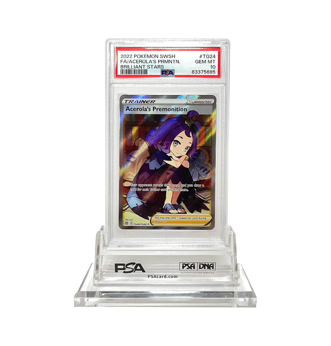 PSA 10 Graded Acerola's Premonition Brilliant Stars TG24 Pokemon card