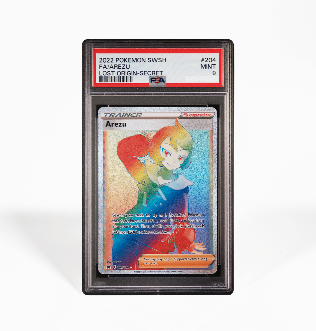 PSA 9 Arezu Lost Origin #204 Pokemon card