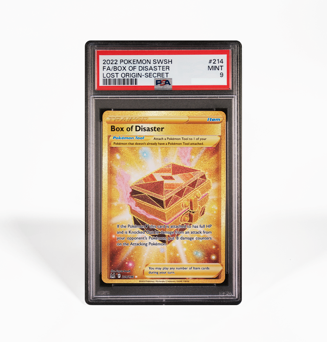 PSA 9 Box of Disaster Lost Origin #214 Pokemon card